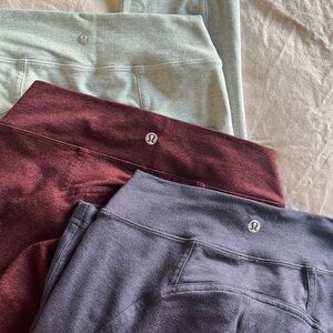 lululemon athletica soft suede bundle of 3 leggings